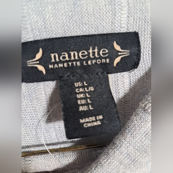 Nanette Lepore long sleeve Sparkled Stripes shirt large - Picture 3 of 5